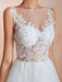 Wedding Dress 2021 A Line Sleeveless Lace Floor Length Tulle Bridal Gowns With Train