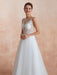 Wedding Dress 2021 A Line Sleeveless Lace Floor Length Tulle Bridal Gowns With Train