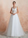 Wedding Dress 2021 A Line Sleeveless Lace Floor Length Tulle Bridal Gowns With Train