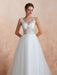 Wedding Dress 2021 A Line Sleeveless Lace Floor Length Tulle Bridal Gowns With Train