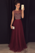 Burgundy A-line Sleeveless Tulle Sequined Long Formal Dress Prom Dresses - Prom Dresses