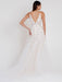 White Wedding Dress Chapel Train A-Line Sleeveless Matte Satin V-Neck Lace Tulle Bridal Dresses