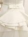 Ivory A-Line Sweep Bridal Wedding Dress with Off-The-Shoulder Ruffles misshow