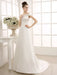 Ivory A-Line Sweep Bridal Wedding Dress with Off-The-Shoulder Ruffles misshow