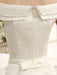 Ivory A-Line Sweep Bridal Wedding Dress with Off-The-Shoulder Ruffles misshow