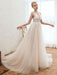 Wedding Dress 2021 V Neck Sleeveless A Line Tulle Bridal Gowns With Train