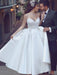 A Line V Neck Ankle Length Lace White Prom Weding Dresses, V Neck Lace White Formal Dresses, White Lace Evening Dresses