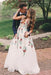 A Line V Neck Ivory Lace Prom Flowers Long Evening Dresses with Appliques - Prom Dresses