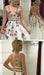 A Line V Neck Ivory Lace Prom Flowers Long Evening Dresses with Appliques - Prom Dresses