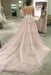 A-line V-neck Lilac Appliques Sleeveless Tulle Long Wedding Open Back Prom Dress - Prom Dresses