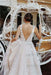 A-line V Neck Sexy Lace Appliques Long Wedding Dress - Wedding Dresses