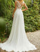 simple wedding dresses 2021 chiffon a line v neck sleeveless lace beaded bridal gowns with train