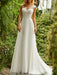 simple wedding dresses 2021 chiffon a line v neck sleeveless lace beaded bridal gowns with train