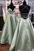 A Line V Neck Yellow Satin Prom Dress with Cross Back Backless Evening Dress - Dress