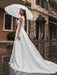 A-line Wedding Dresses Court Train Sleeveless Sash Jewel Neck Bridal Gowns
