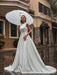 A-line Wedding Dresses Court Train Sleeveless Sash Jewel Neck Bridal Gowns