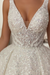 Aline Sleeveless Front Split Wedding Dress V-neck Sequins Bridal Dress - wedding dresses