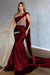 Amazing Champagne One-Shoulder Sleeveless Mermaid Prom Dress with Slit and Ruffles