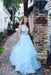 Amazing Exquisite Two Pieces Blue Lace Round Neck Sleeveless A-line For Teens Prom Gown Dresses - Prom Dresses
