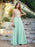 Appliques Cheap Long Prom Dresses Dusty Rose Evening Party Gown - Mint / US 2 - Prom Dresses