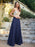 Appliques Cheap Long Prom Dresses Dusty Rose Evening Party Gown - Prom Dresses