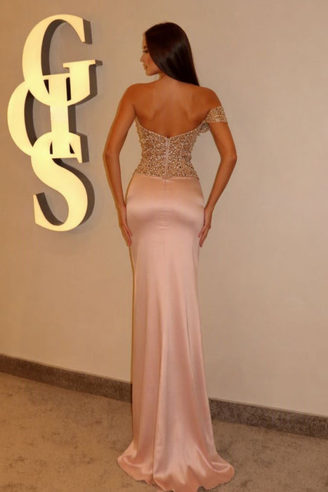 Asymmetric Sweetheart Sequins Satin Mermaid Prom Dress Long