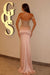 Asymmetric Sweetheart Sequins Satin Mermaid Prom Dress Long