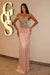 Asymmetric Sweetheart Sequins Satin Mermaid Prom Dress Long