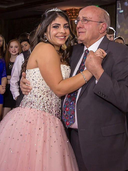 Attractive Elegant Amazing Pink Sweetheart Ball Gown Sleeveless Floor-length Tulle Formal Dress with Rhinestone - Prom Dresses