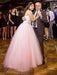 Attractive Elegant Amazing Pink Sweetheart Ball Gown Sleeveless Floor-length Tulle Formal Dress with Rhinestone - Prom Dresses