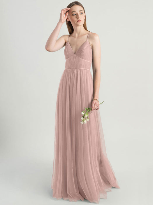 Avocado Green Evening Dress Sleeveless A-Line V-Neck Matte Satin Floor-Length Pleated Social Party Dresses