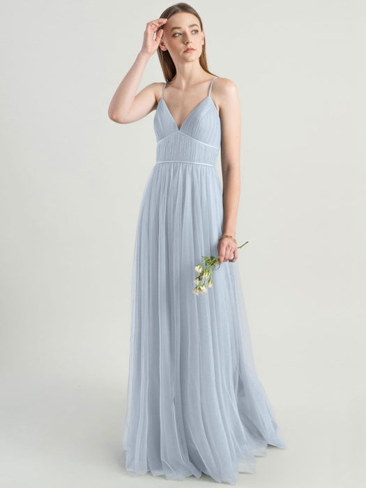 Avocado Green Evening Dress Sleeveless A-Line V-Neck Matte Satin Floor-Length Pleated Social Party Dresses