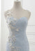 Awesome Fascinating Modest Baby Blue Sweep Train Lace Mermaid Evening Dresses Formal Dress With Applique - Prom Dresses