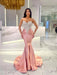 Baby Blue Mermaid Prom Dress Long Sweetheart Sleeveless with Beads