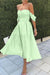 Baby Blue Off-the-Shoulder Strapless Short Evening Dress
