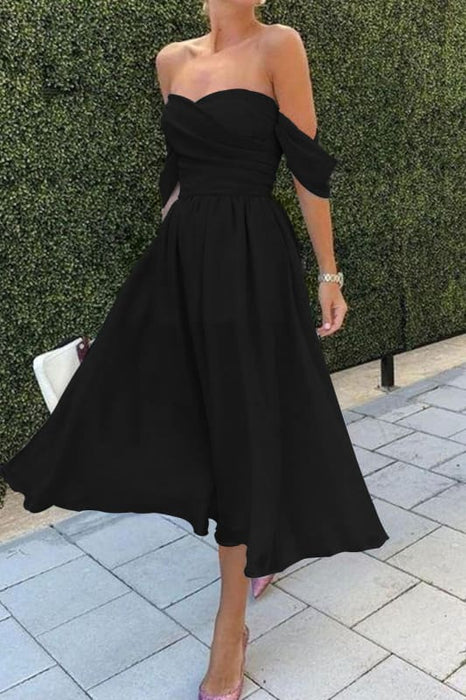 Baby Blue Off-the-Shoulder Strapless Short Evening Dress