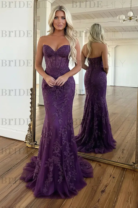 Regency Sweetheart Lace Mermaid Prom Dress Backless