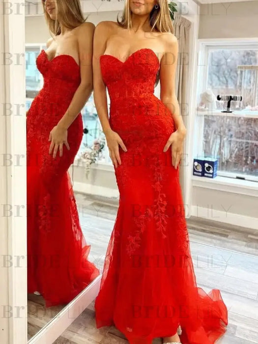 Baby Blue V-Neck Backless Mermaid Tulle Prom Dress with Lace 