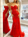 Baby Blue V-Neck Backless Mermaid Tulle Prom Dress with Lace 