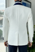 Back View - White Floral Jacquard Tuxedo