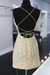Backless Mermaid Short Yellow Lace Prom Dresses, Mermaid Yellow Lace Formal Graduation Homecoming Dresses