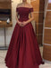 Ball Gown Off-the-Shoulder Sleeveless Floor-Length Applique Satin Dresses - Prom Dresses