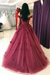 Ball Gown Sleeveless Off-the-Shoulder Sweep/Brush Train Applique Tulle Dresses - Prom Dresses