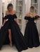 Ball Gown Sleeveless Off-the-Shoulder Sweep/Brush Train Lace Satin Dresses - Prom Dresses