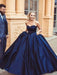 Ball Gown Sleeveless Sweetheart Sweep/Brush Train Ruffles Satin Dresses - Prom Dresses