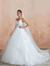 Ball Gown Wedding Dress 2021 Princess Straps Neck Sleeveless Natural Waist Studded Tulle Bridal Gowns With Train