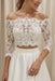 Bateau 3/4 Sleeve Lace Boho Wedding Dresses