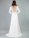 Simple Wedding Dress Lycra Spandex Bateau Neck Long Sleeves Split Front A Line Bridal Dresses