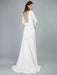Simple Wedding Dress Lycra Spandex Bateau Neck Long Sleeves Split Front A Line Bridal Dresses