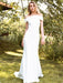 White Simple Wedding Dress Bateau Neck Sleeveless Natural Waist Backless Satin Fabric Long Mermaid Bridal Gowns